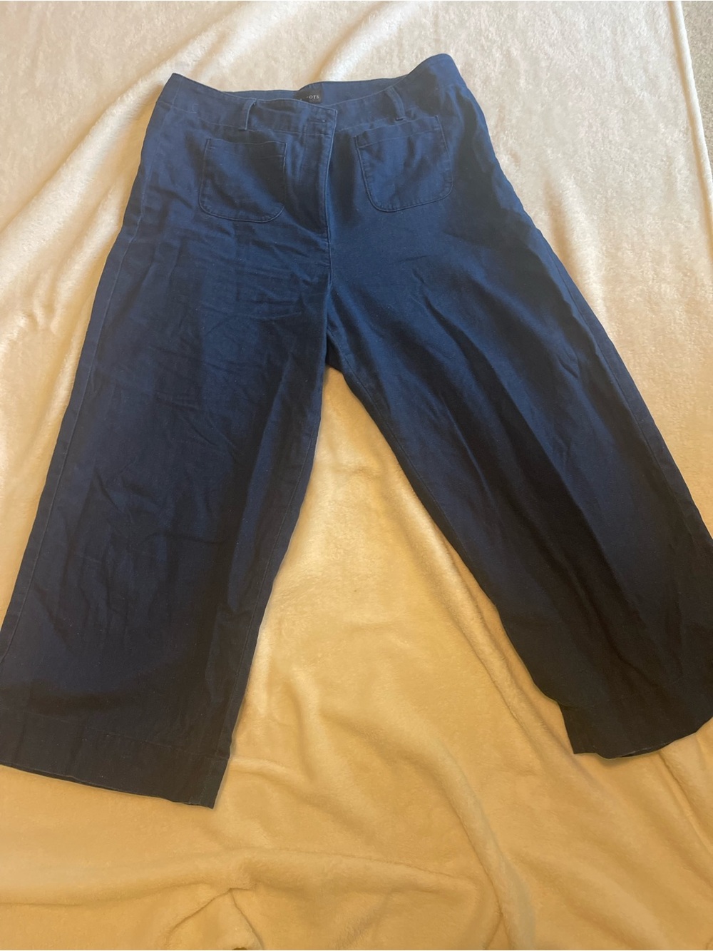Talbots Wide-Leg Crop Pants in Deep Blue - Picture 4 of 4